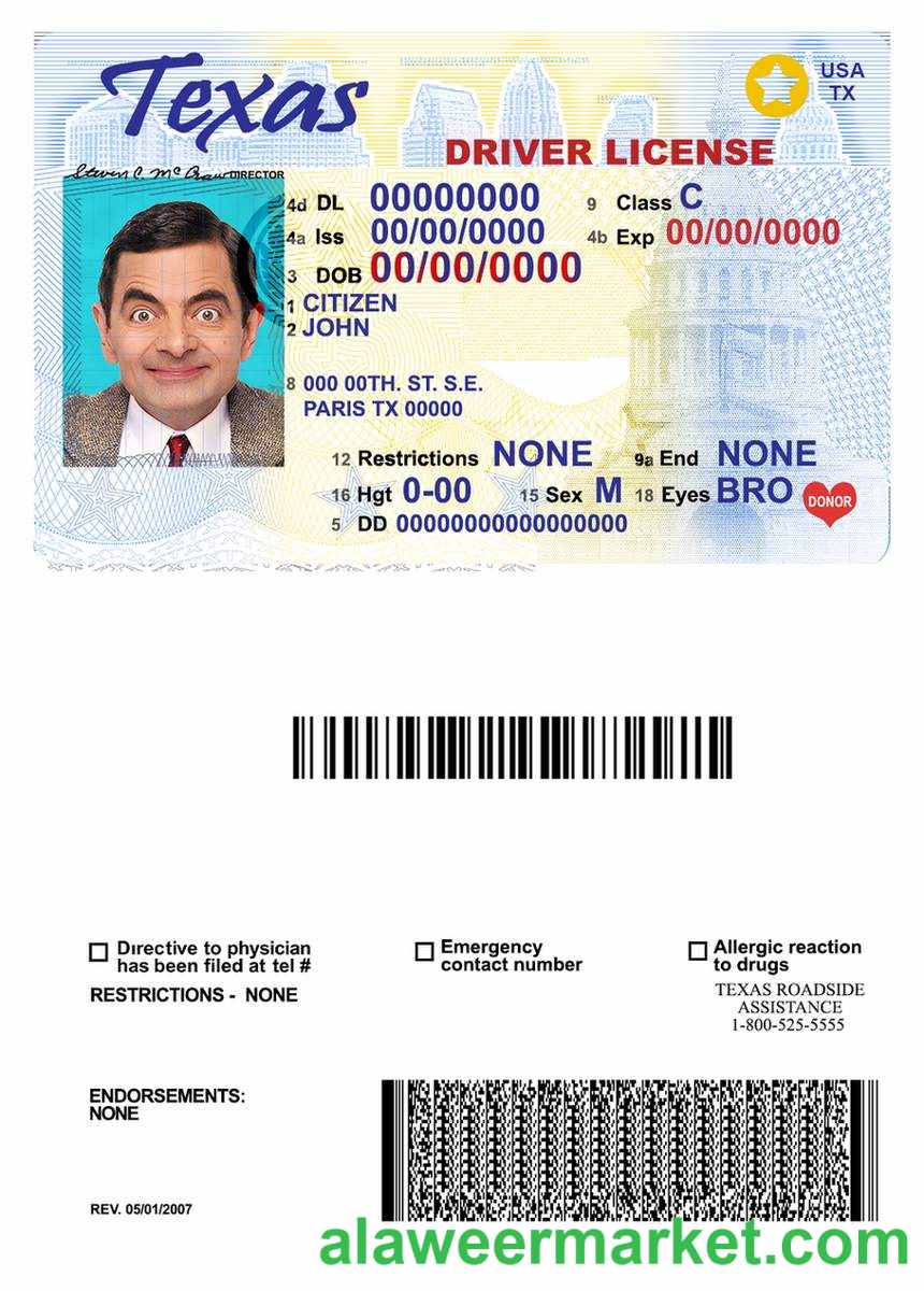 USA Texas driving license
